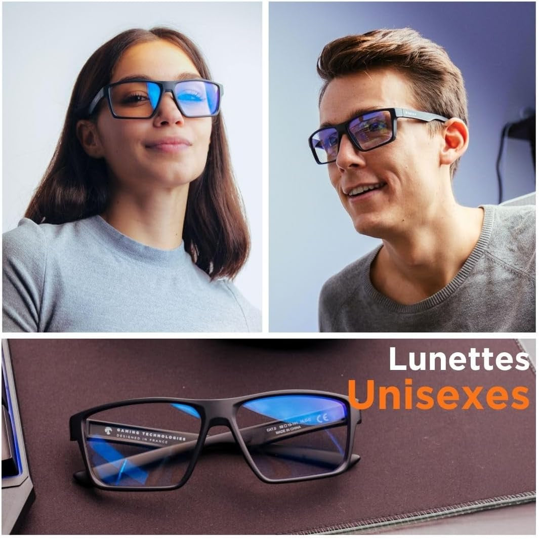 - Lunette Gaming | Lunette anti Lumière Bleue Homme Femme Pour Ecran | anti Fatigue & Migraine Oculaire | Lunettes Clear