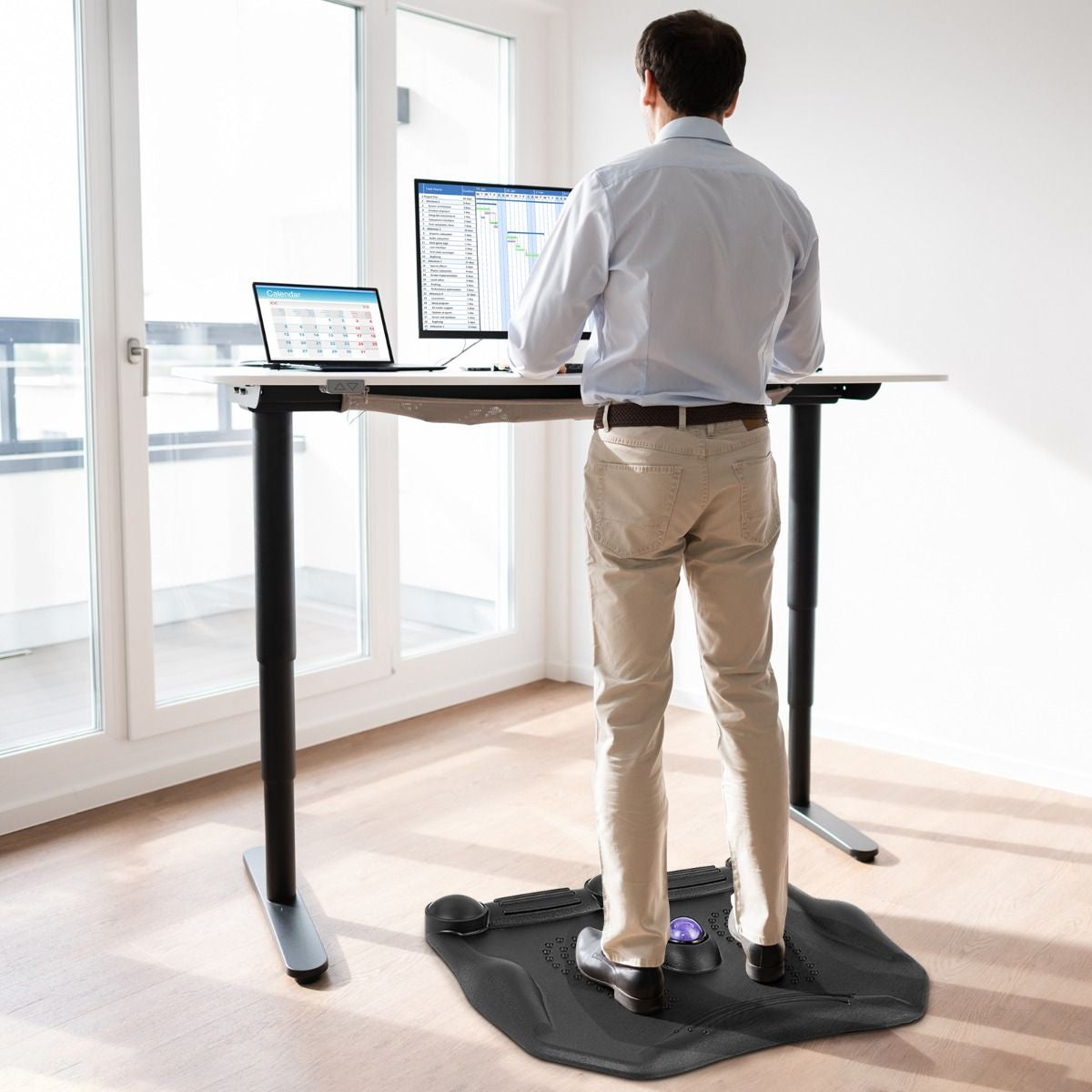 Tapis Anti-Fatigue Tapis De Bureau Debout Ergonomique Avec Points De Massage Idéal Pour Cuisine Domicile Charge 150 Kg Noir