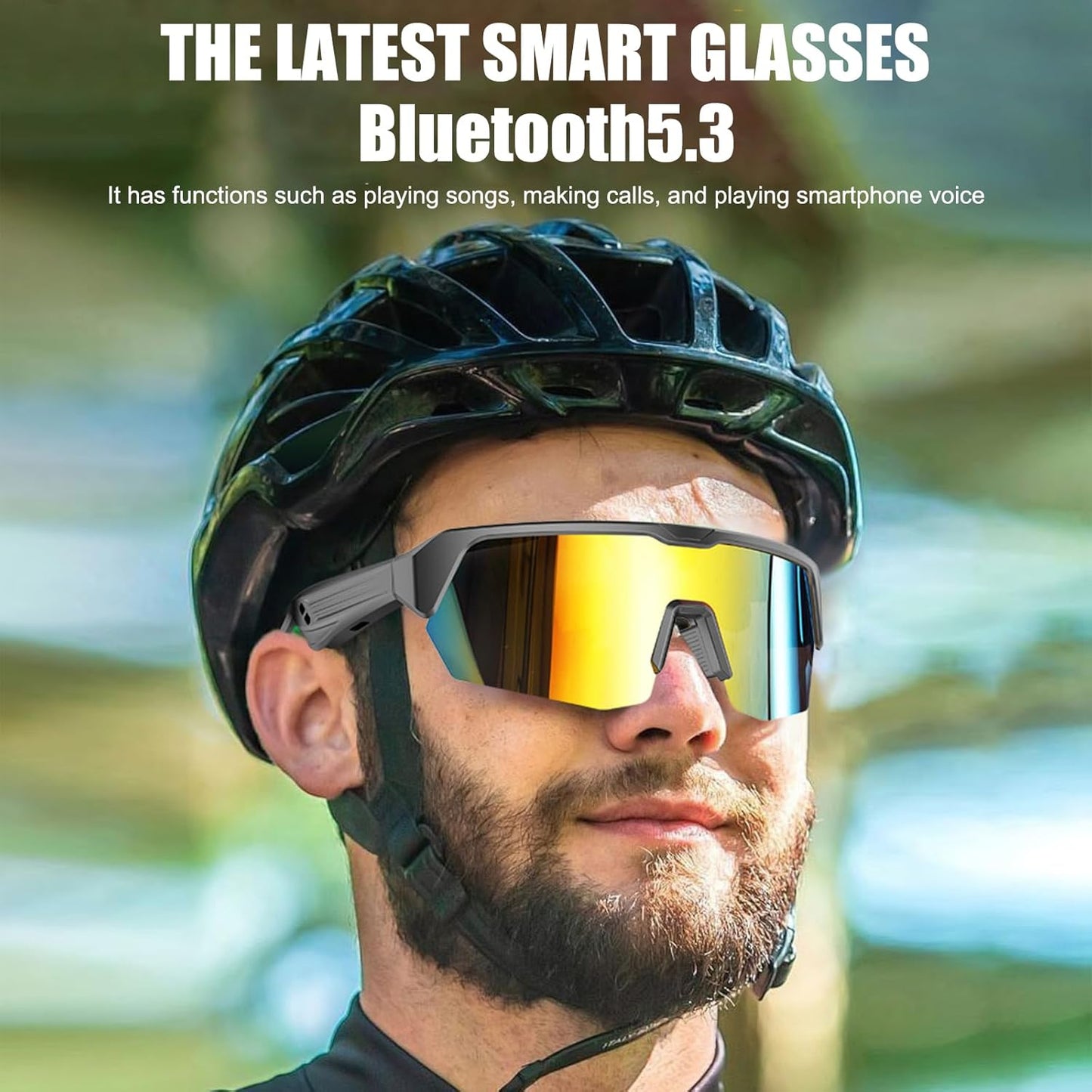 Lunettes De Soleil Bluetooth Intelligentes, Casque De Sport, Casque Bluetooth, Réponse En Un Clic, Protection UV, Navigation Vocale, Convient Pour L'Alpinisme, Le Cyclisme Et La Course À Pied,