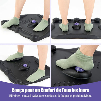 Tapis Anti-Fatigue Tapis De Bureau Debout Ergonomique Avec Points De Massage Idéal Pour Cuisine Domicile Charge 150 Kg Noir