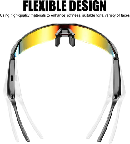 Lunettes De Soleil Bluetooth Intelligentes, Casque De Sport, Casque Bluetooth, Réponse En Un Clic, Protection UV, Navigation Vocale, Convient Pour L'Alpinisme, Le Cyclisme Et La Course À Pied,